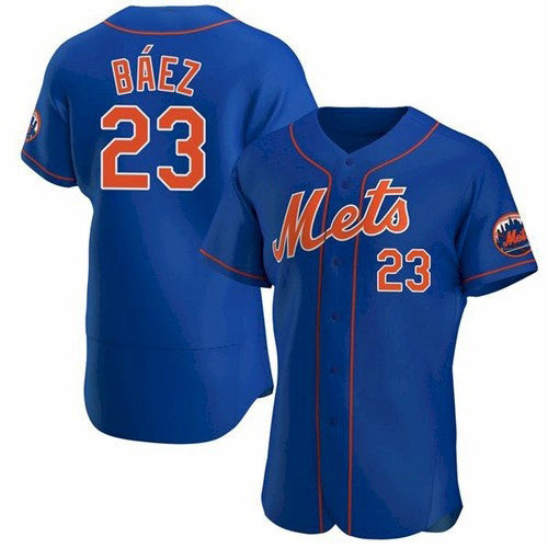 New York Mets #23 Javier Baez Royal JEROMEN Anthentic Jersey