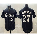 Toronto Blue Jays #27 Vladimir Guerrero Jr Black JEROMEN Gothic North Edition Limited Stitched Jersey