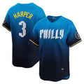 Philadelphia Phillies #3 Bryce Harper Blue JEROMEN City Connect Limited Player Jersey