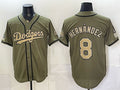 Los Angeles Dodgers #8 Enrique Hernandez Olive JEROMEN 2026 Armed Forces Day Stitched Jersey