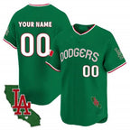 Custom Los Angeles Dodgers Mexico California Patch Vapor Premier Limited Jersey V3 ¨C Green JEROMEN