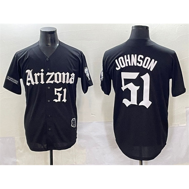 Arizona Diamondbacks #51 Randy Johnson Black JEROMEN 'Gothic Desert Fang Edition' Vapor Premier Limited Stitched Jersey
