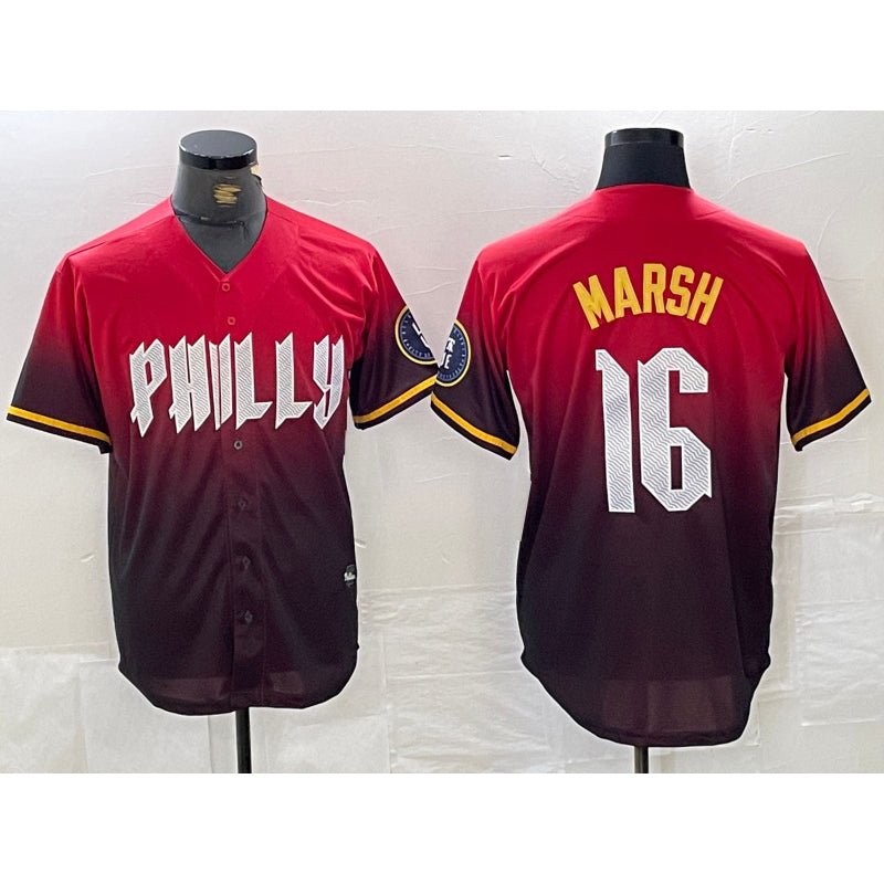 Philadelphia Phillies #16 Brandon Marsh Red JEROMEN 2024 City Cool Base Jersey
