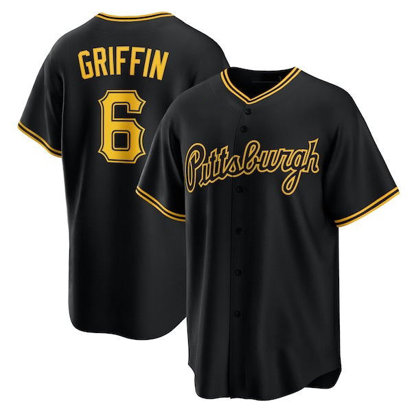 Pittsburgh Pirates #6 Konnor Griffin Black JEROMEN Alternate Replica Jersey