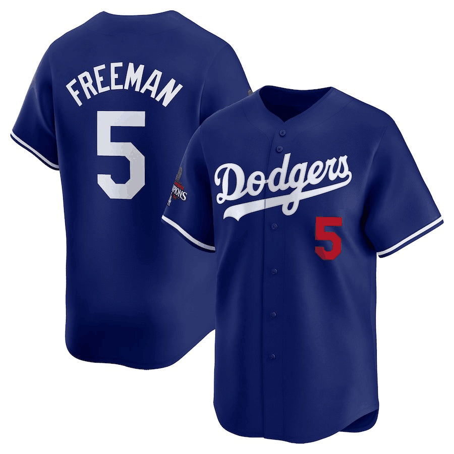Los Angeles Dodgers #5 Freddie Freeman Royal JEROMEN 2024 World Series Champions Alternate Limited Stitched Jersey
