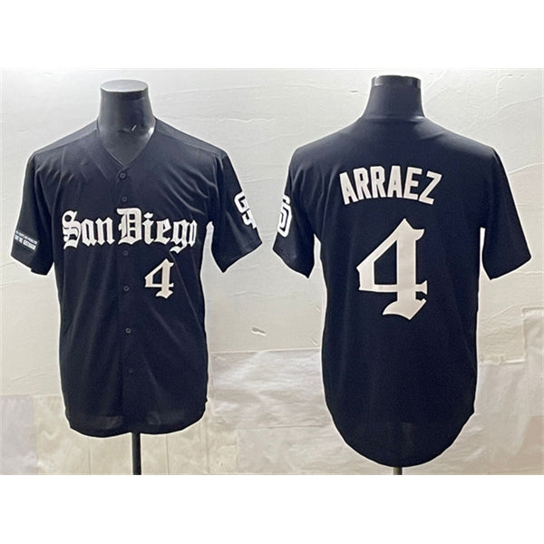 San Diego Padres #4 Luis Arraez Black JEROMEN Gothic Edition Vapor Limited Stitched Jersey