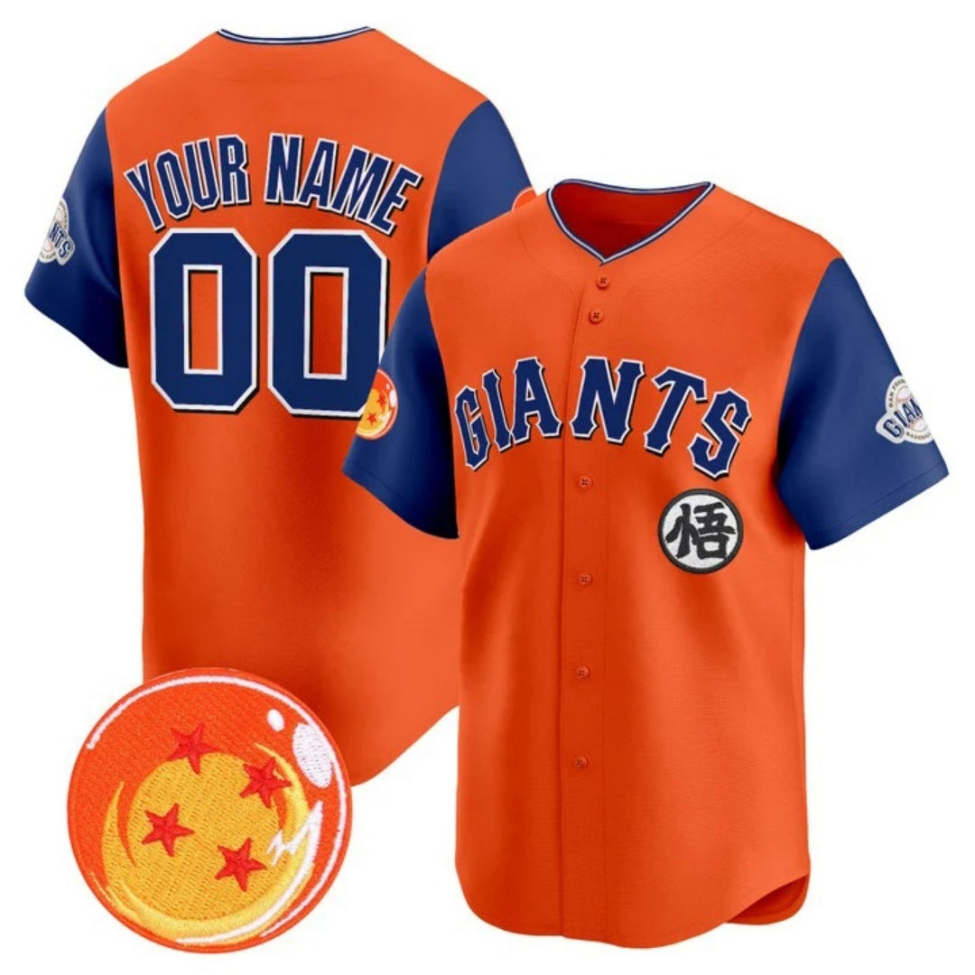 Custom San Francisco Giants x Dragon Ball Royal Orange JEROMEN Vapor Premier Limited Jersey - All Stitched