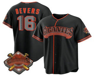 San Francisco Giants #16 Rafael Devers Black JEROMEN 2026 Alternate Stadium Stitched Jersey