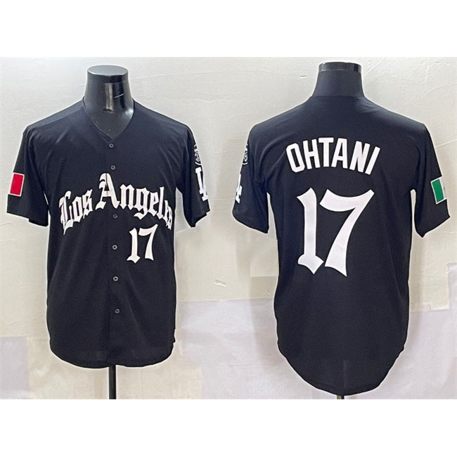 Los Angeles Dodgers #17 Shohei Ohtani Black JEROMEN Mexico 2025 LA Gothic Style With Fernando Patch Vapor Premier Limited Stitched Jersey