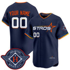 Custom Houston Astros Active Player Navy JEROMEN 2025 City Connect Limited Stitched Jersey