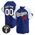 Custom Los Angeles Dodgers Vin Scully Patch Gold Trim Vapor Premier Limited Jersey ¨C Royal White JEROMEN