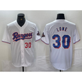 Texas Rangers #30 Nathaniel Lowe Number White JEROMEN 2024 Gold Collection Limited Cool Base Jerseys