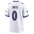 B.Ravens #0 Roquan Smith White JEROMEN Game Jersey