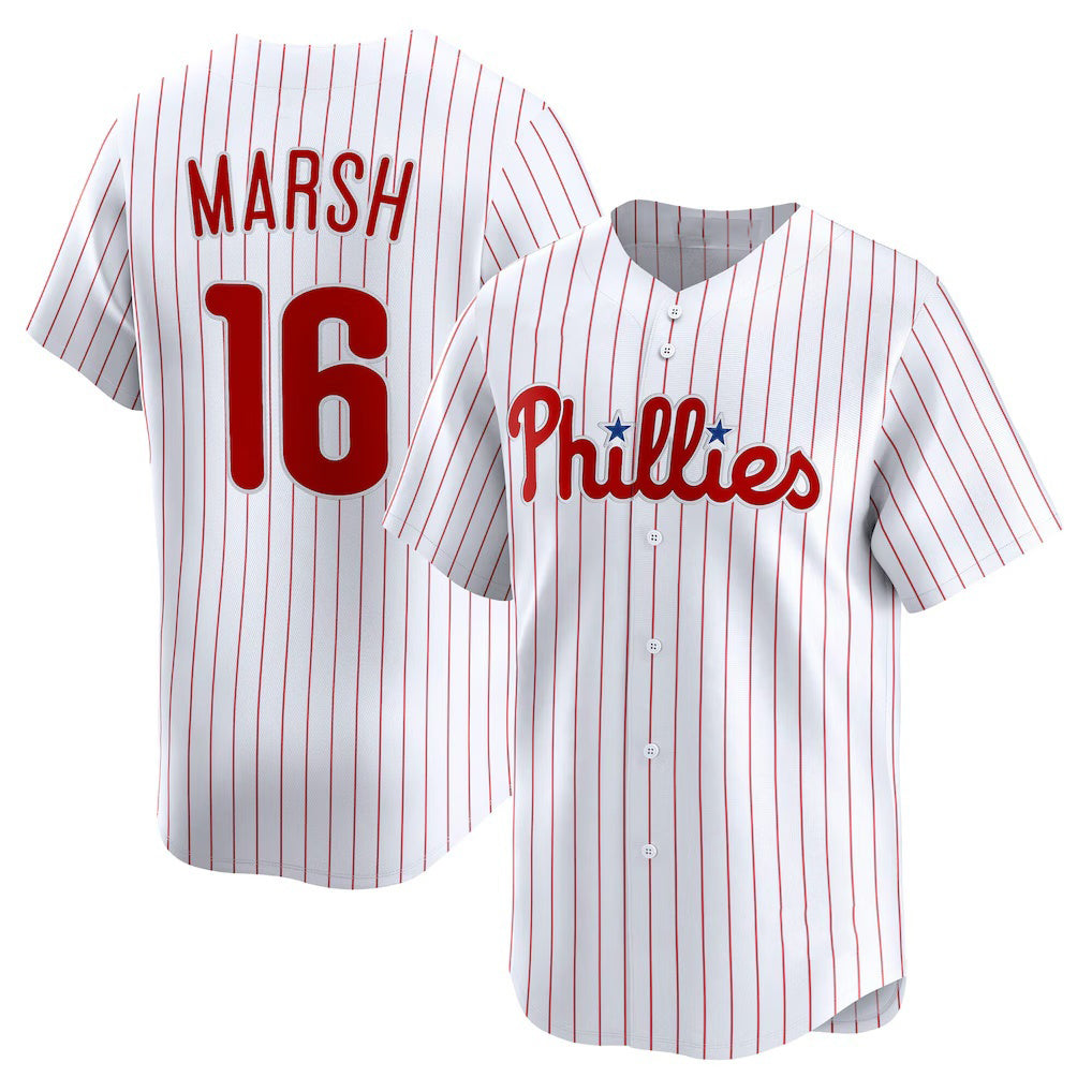 Philadelphia Phillies #16 Brandon Marsh White JEROMEN Home Limited Player Jersey