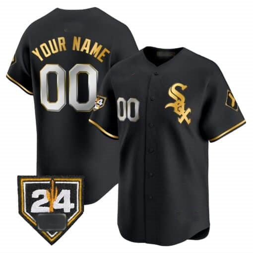 Custom Chicago White Sox 2024 Spring Training Patch Vapor Premier Limited Jersey ¨C All Stitched-Black Gold JEROMEN