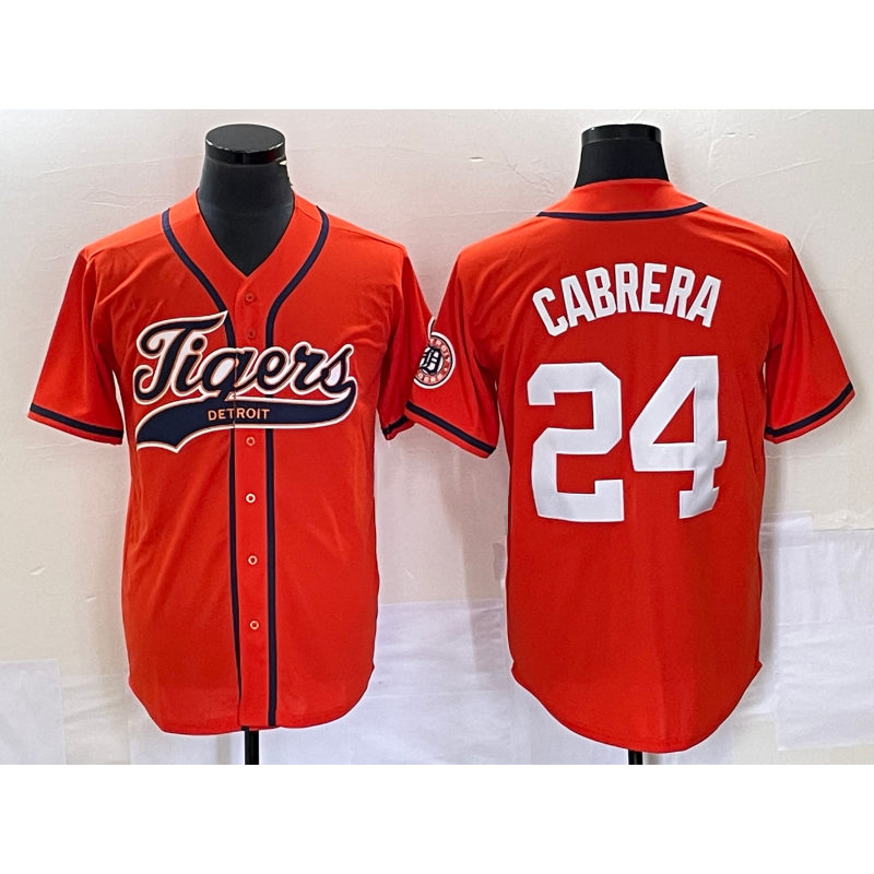 Detroit Tigers #24 Miguel Cabrera Orange JEROMEN Cool Base Stitched Jersey