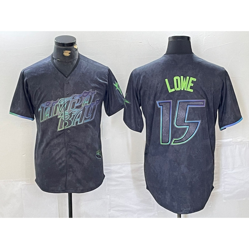 Tampa Bay Rays #15 Josh Lowe Charcoal JEROMEN 2024 City Connect Limited Stitched Jersey