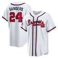 Atlanta Braves #24 Deion Sanders White JEROMEN Home Retired Player Replica Jersey