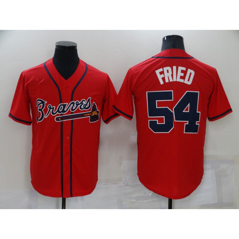 Atlanta Braves #54 Max Fried Red JEROMEN Stitched Cool Base Jersey