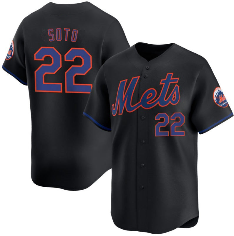 New York Mets #22 Juan Soto Black JEROMEN 2024 Alternate Limited Stitched Jersey