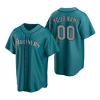 Custom Seattle Mariners Aqua JEROMEN Stitched Cool Base Jersey