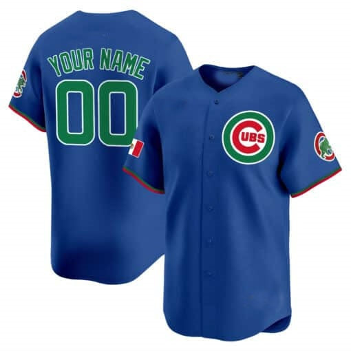 Custom Chicago Cubs Mexico Vapor Premier Limited Jersey V3 ¨C Royal JEROMEN