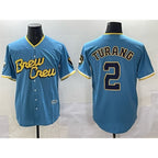 Milwaukee Brewers #2 Brice Turang Powder Blue JEROMEN City Connect Cool Base Stitched Jersey