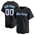 Custom Miami Marlins Black JEROMEN Alternate Limited Jersey