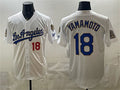 Los Angeles Dodgers #18 Yoshinobu Yamamoto White JEROMEN 2026 Gold Collection 9x & B2B Champs Patch Stitched Jersey