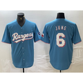 Texas Rangers #6 Josh Jung Light Blue JEROMEN Team Logo Cool Base Jersey