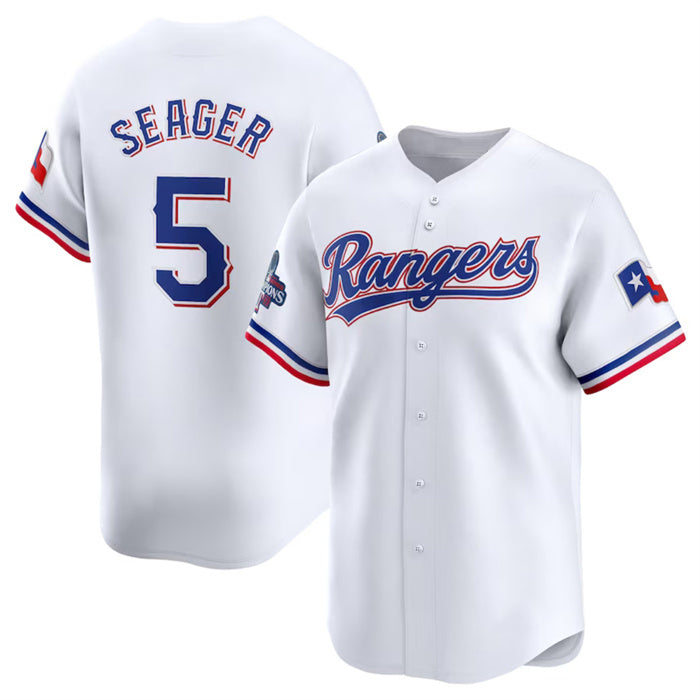 Texas Rangers #5 Corey Seager White JEROMEN 2023 World Series Champions Stitched Jersey