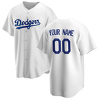 Custom Los Angeles Dodgers White JEROMEN Home Replica Jersey