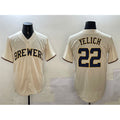 Milwaukee Brewers #22 Christian Yelich Cream JEROMEN Cool Base Stitched Jersey