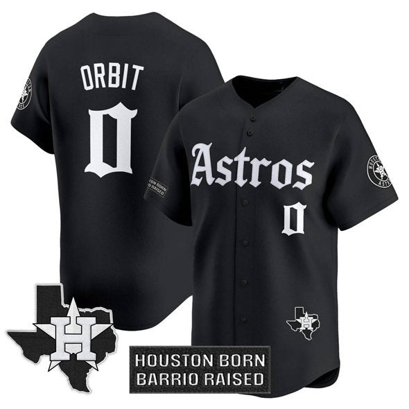 Houston Astros #0 Orbit Black JEROMEN 'Gothic Edition' Vapor Limited Stitched Jersey