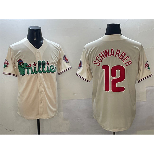 Philadelphia Phillies #12 Kyle Schwarber Cream JEROMEN Phanatic Limited Stitched Jersey