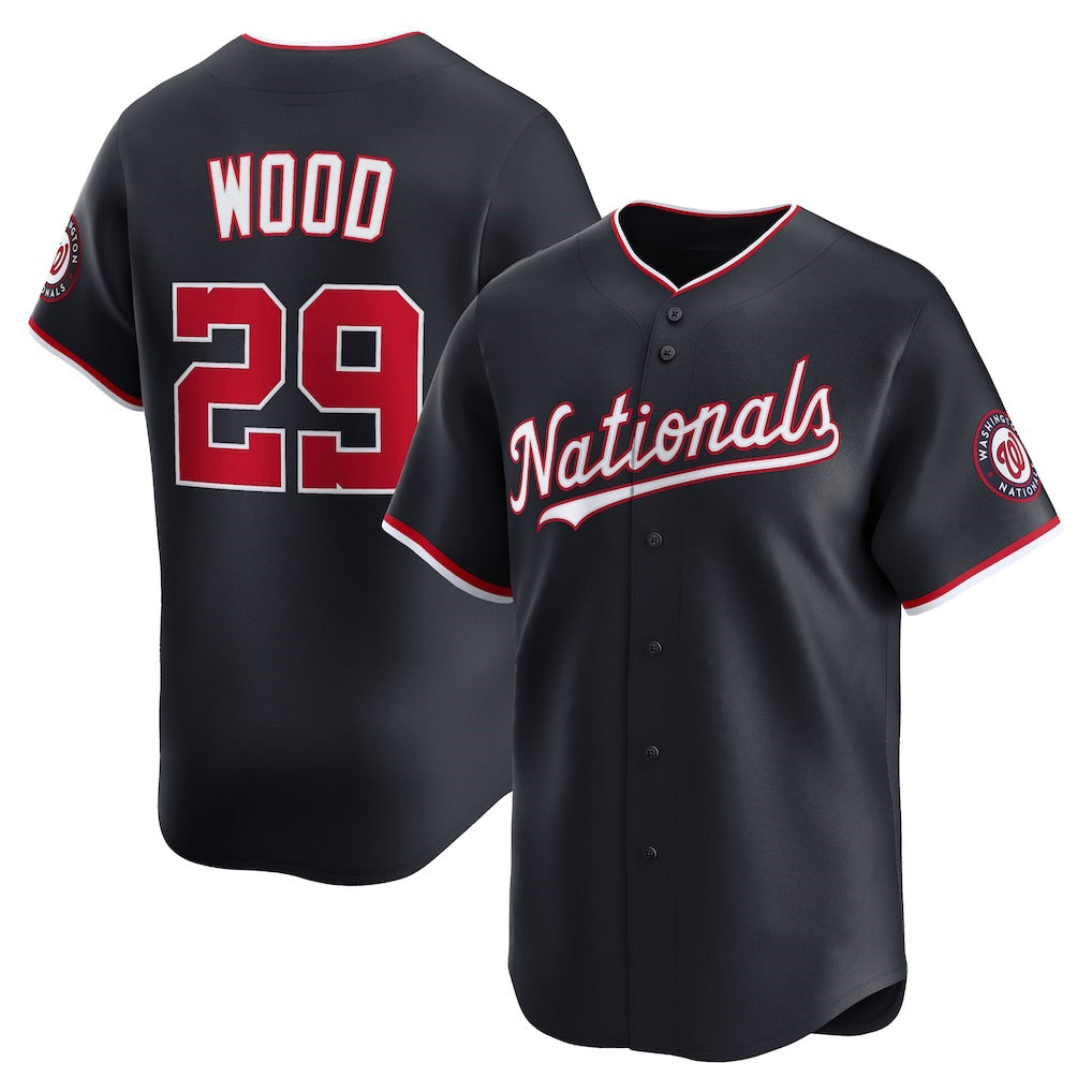 Washington Nationals #29 James Wood Navy JEROMEN Alternate Limited Player Jersey