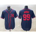 New York Yankees #99 Aaron Judge Navy Red JEROMEN Fashion Cool Base Jersey