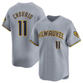 Milwaukee Brewers #11 Jackson Chourio Grey JEROMEN 2024 Away Limited Stitched Jersey