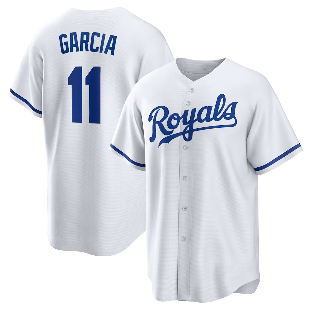 Kansas City Royals #11 Maikel Garcia White JEROMEN Home Replica Jersey