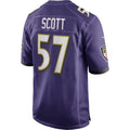 B.Ravens #57 Bart Scott Purple JEROMEN Game Retired Player Jersey