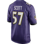 B.Ravens #57 Bart Scott Purple JEROMEN Game Retired Player Jersey