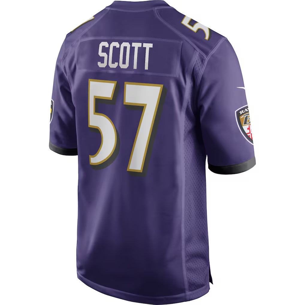 B.Ravens #57 Bart Scott Purple JEROMEN Game Retired Player Jersey