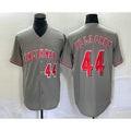 Cincinnati Reds #44 Elly De La Cruz Number Grey JEROMEN Cool Base Stitched Jersey