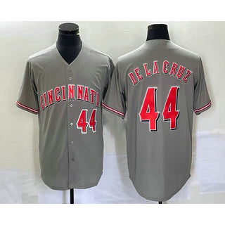 Cincinnati Reds #44 Elly De La Cruz Number Grey JEROMEN Cool Base Stitched Jersey