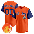 Custom Boston Red Sox x Dragon Ball Royal Orange JEROMEN Vapor Premier Limited Jersey - All Stitched