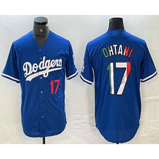 Los Angeles Dodgers #17 Shohei Ohtani Number Mexico Blue JEROMEN Cool Base Stitched Jerseys