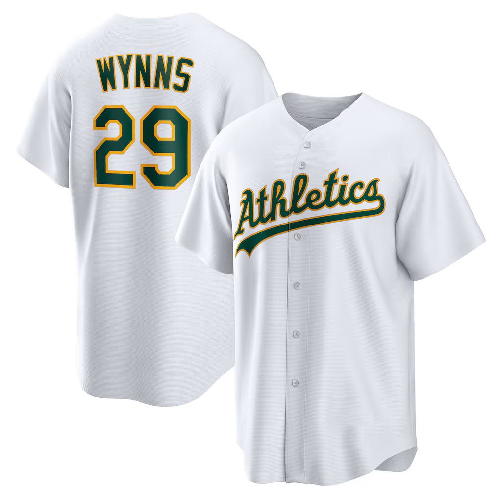 Oakland Athletics #29 Austin Wynns White JEROMEN Home Replica Jersey