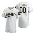 Custom Oakland Athletics White JEROMEN Stitched Flex Base Golden Edition Jersey