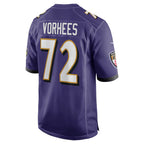 B.Ravens #72 Andrew Vorhees Purple JEROMEN Team Game Jersey
