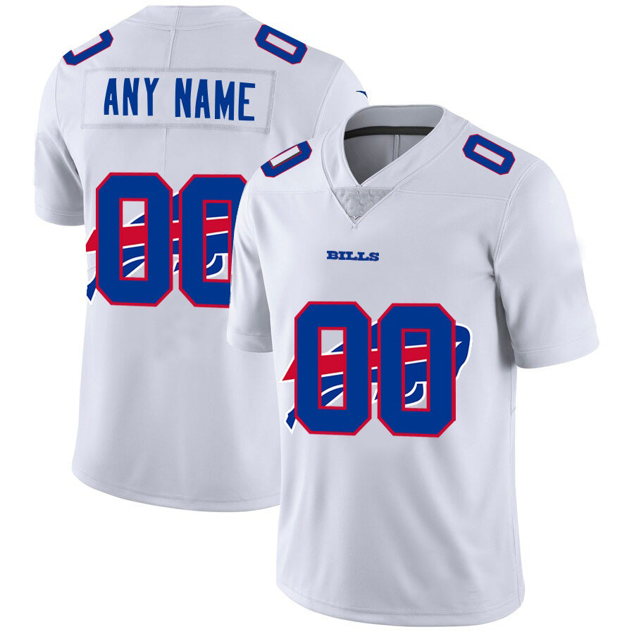 Custom B.Bills White JEROMEN Team Big Logo Vapor Untouchable Limited Jersey